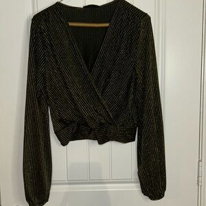 Women’s Black & Gold Blouse, Size M